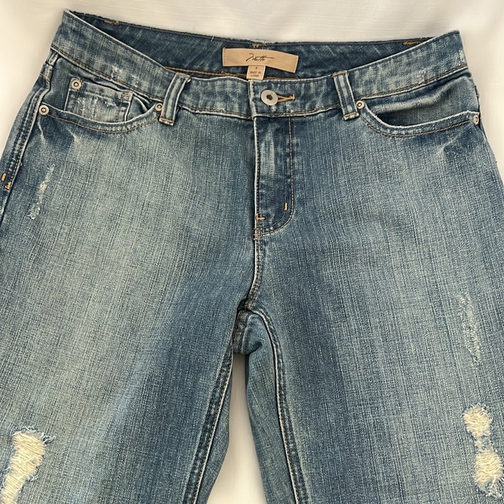 Niotto Jeans / Lightly Distressed Blue Jeans - Picture 2 of 8